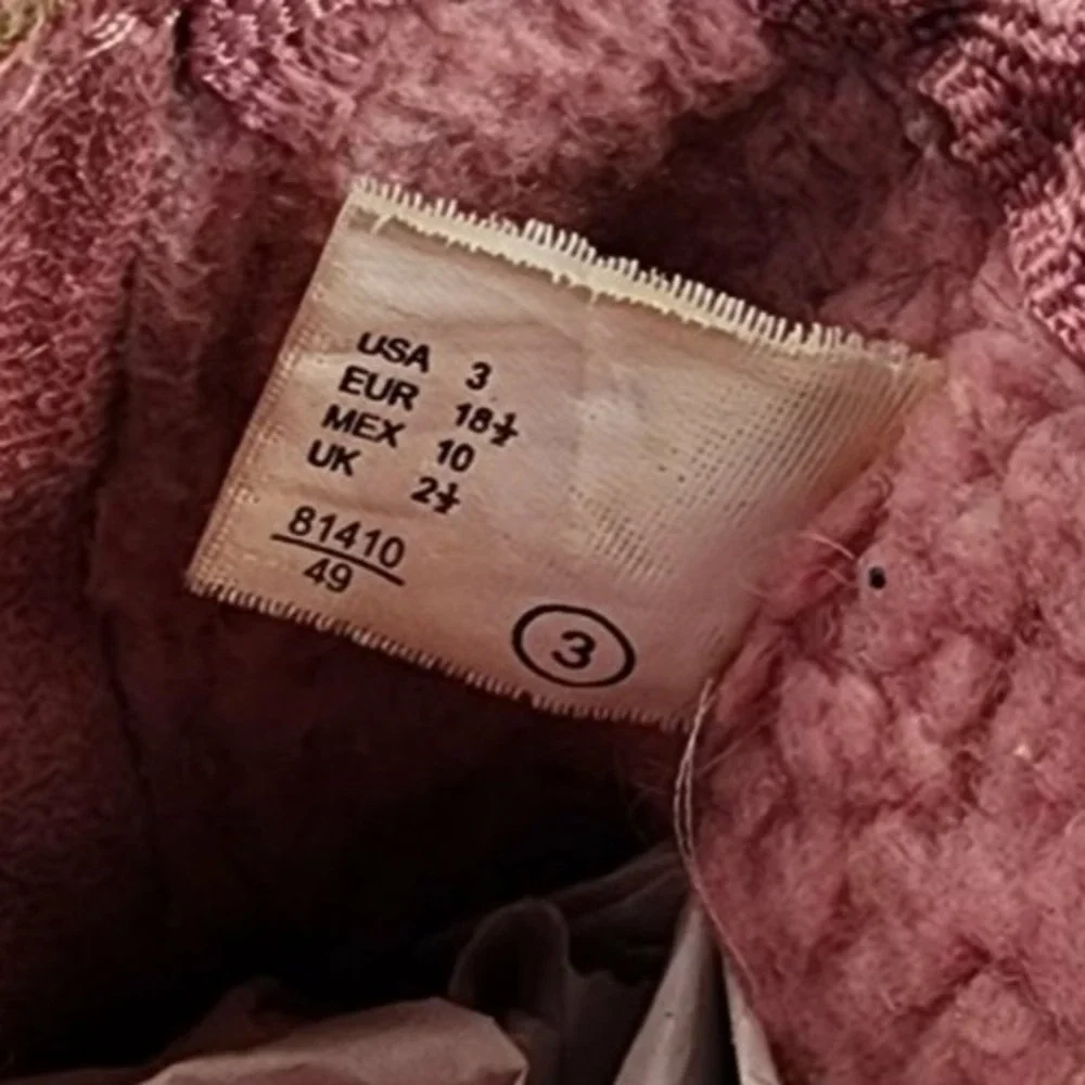 Kids Pink Suede Fleece Lined Winter‎ Boots Size 3